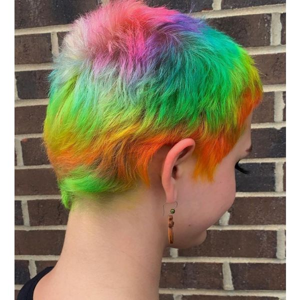 Rainbow Pixie Cute Short Hairstyle