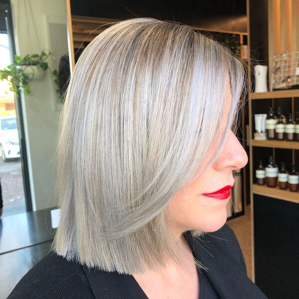 Ash Grey Blonde Balayage Hairstyle