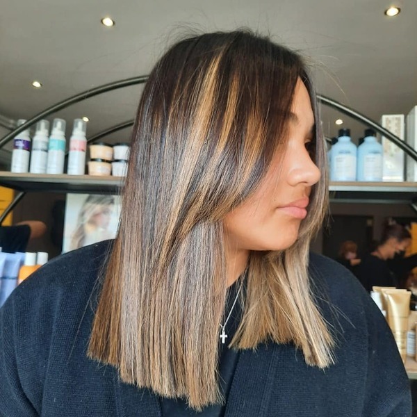 Ash Silver Blonde Straight Hair with Long Side Bangs