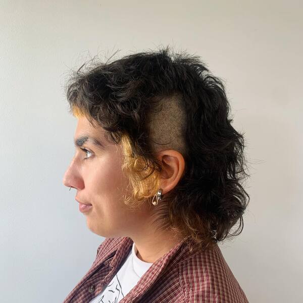 Funky Curly Mully - a woman in a side view