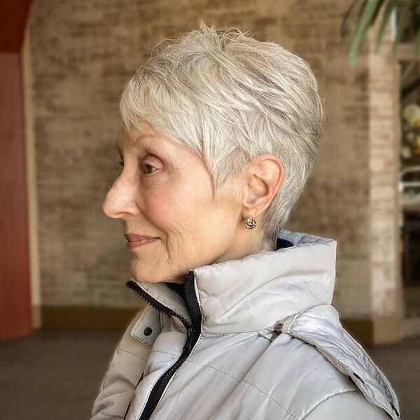 Sweet and Easy Style Pixie Cut - a woman in a side view
