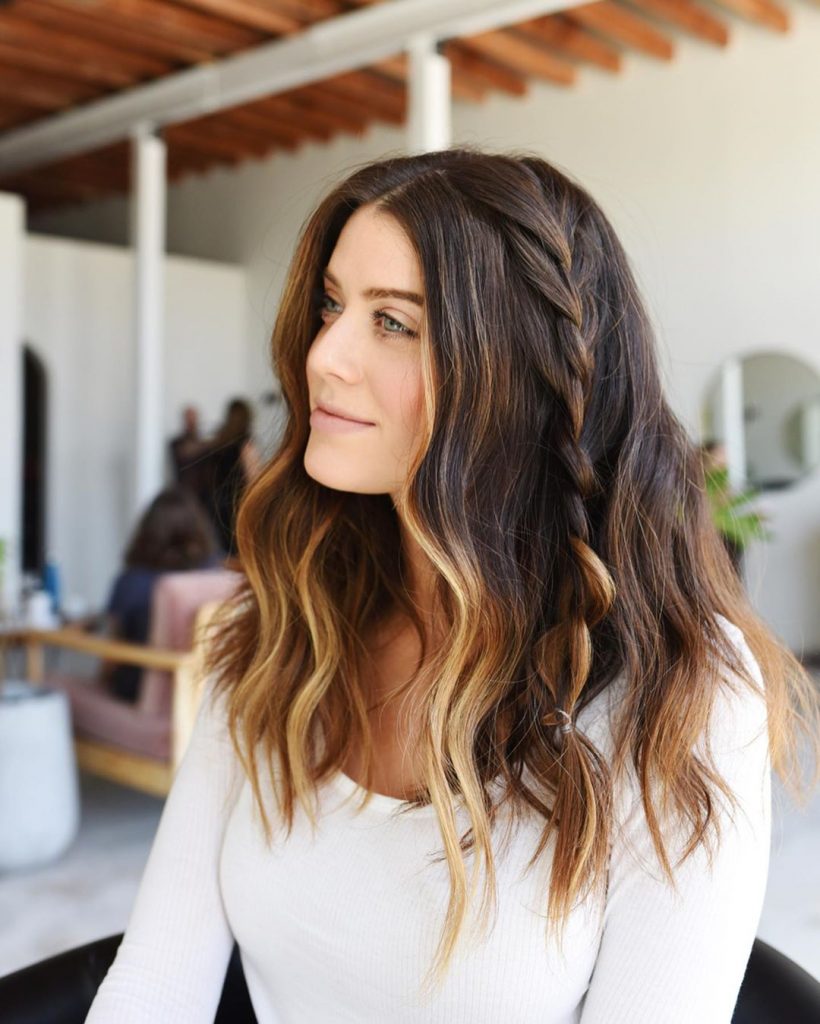 Bright Ombre for Brown Hair with side Braid