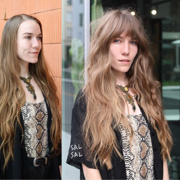 Extra-long Shag Haircuts for Women with Blonde Straight Hair