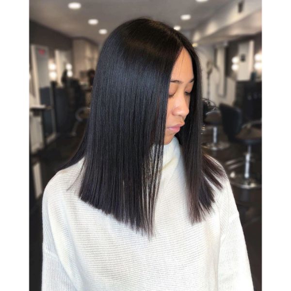 Straight cut outlet shoulder length bob