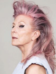 Cool Faux Mohawk for Silver Pink Hair with Layered Haircut