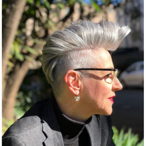 Faux Hawk for Fade Silver Fox Hairstyle