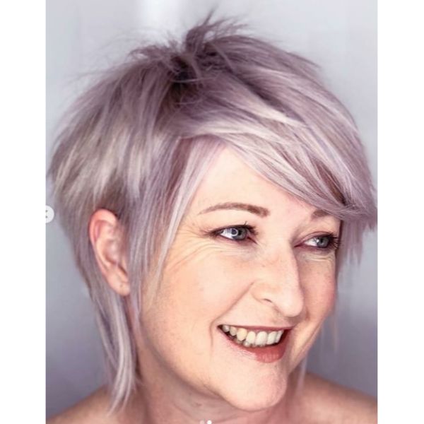 Lilac Purple Hairstyles for Short Cut