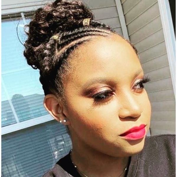 Protective Style Updo with Hair Cuffs for Damaged Hair