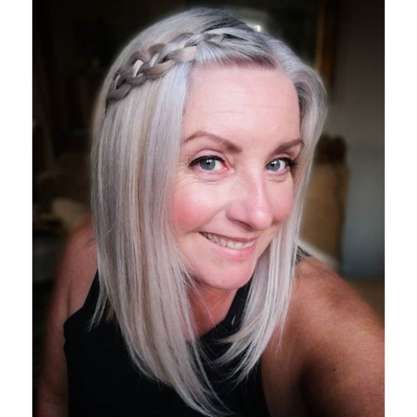 Side Braid for Silver Fox Hairstyles For Women Over 60