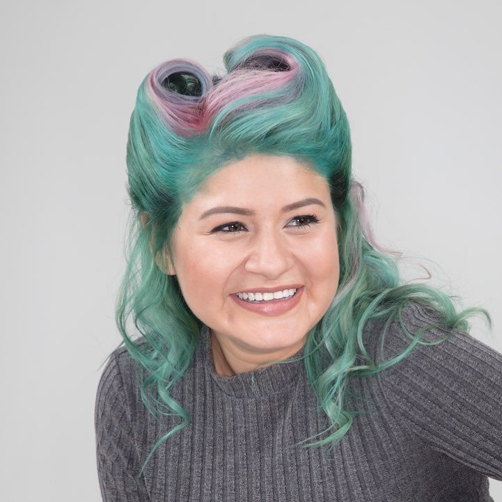 Turquoise Colored Victory Rolls Fringe