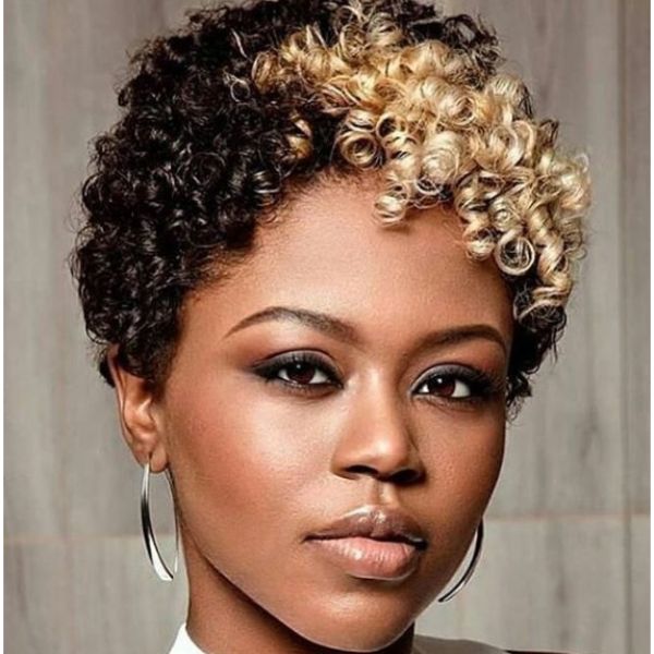 Two Colored Twa Hairstyle for Natural Hair