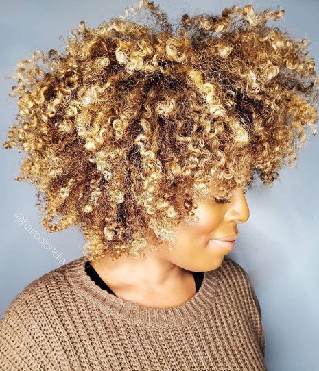 Afro Hairstyle for Brown Curly Hair