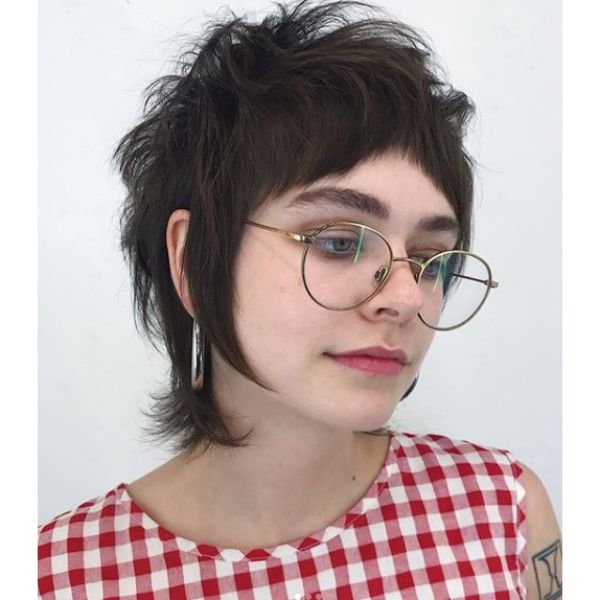 Messy Mullet with Moon Bangs Short Haircuts For Women