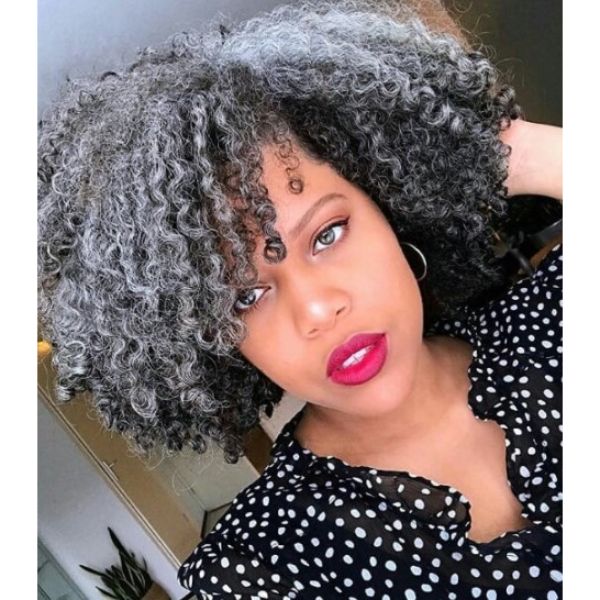  Salt& Pepper Afro Hairstyle
