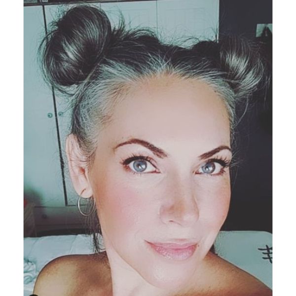 Silver Grey Space Buns For Women Over 50