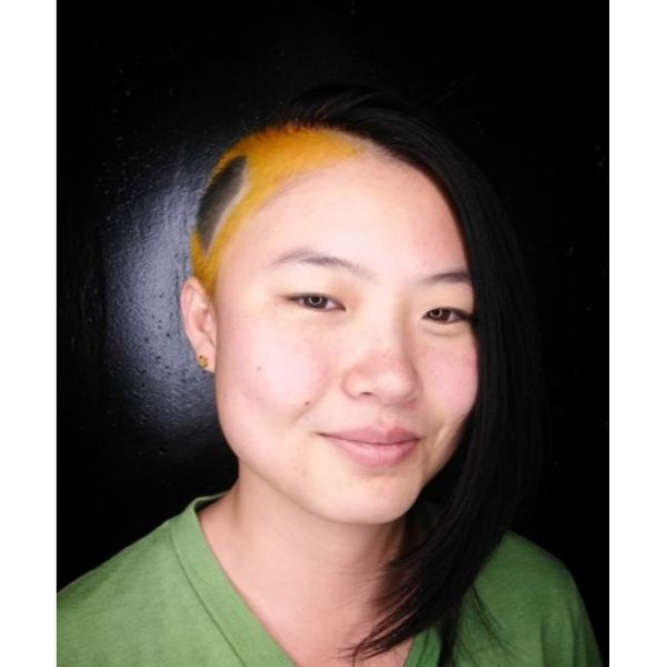 Two-colored Asymmetric Cut with Shaved Side