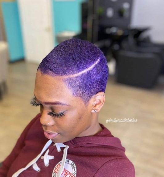  Purple Hair with Buzz Cut