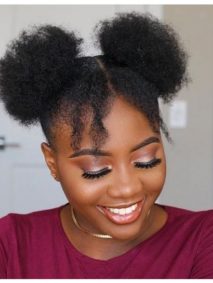 Afro Hairstyle with Space Buns