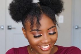 Afro Hairstyle with Space Buns