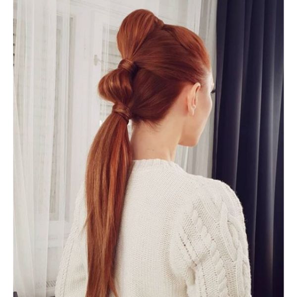 Bubble Ponytail Easy Hairstyle For School