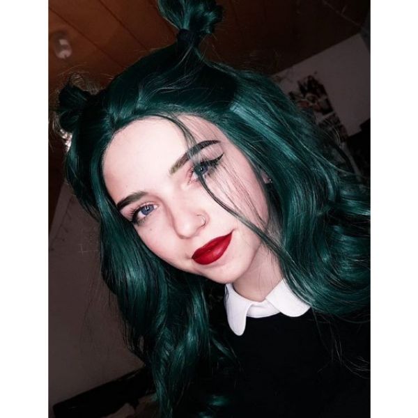  Mermaid Green Easy Hairstyle for School