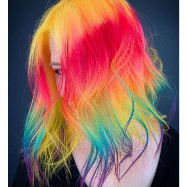 Rainbow Colored Hairstyle