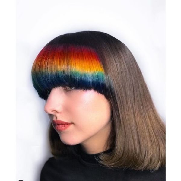 Rainbow Colored With Medium Length Hairstyles