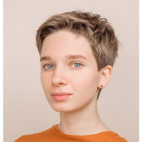 Short Pixie Hairstyle with Textured Top
