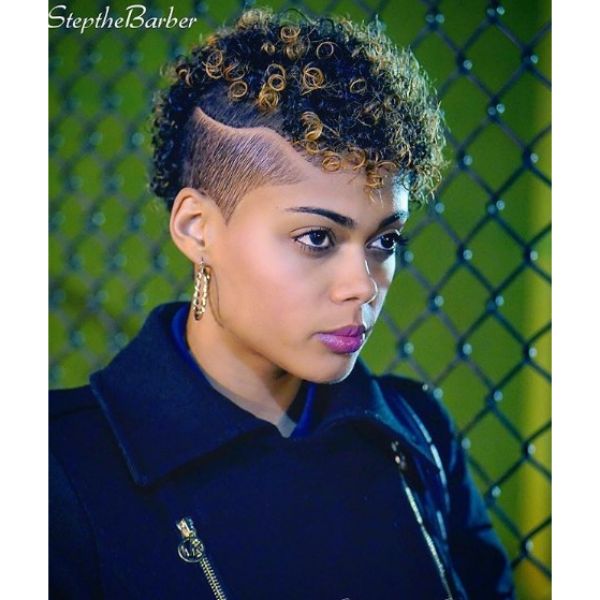  Short Shaved Hairstyles with Golden Ringlets