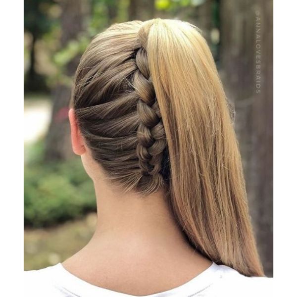  Single Braid with Low Ponytail Easy Hairstyles for School