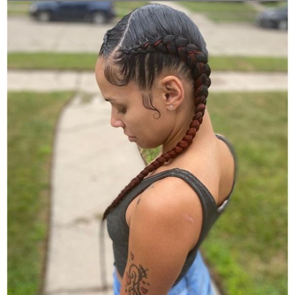  Two Braids Hairstyle with Curly Sideburns easy hairstyles for school