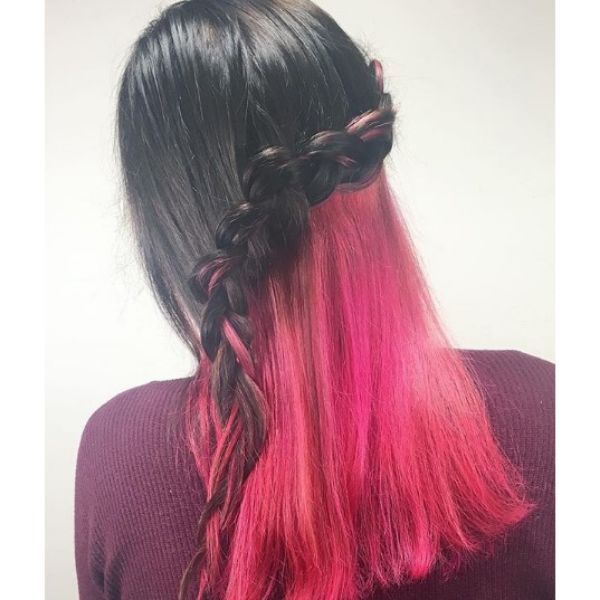  Waterfall Braid with Two Color Easy Hairstyles for School