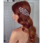 Wavy Long Red Hairdo with Hair Piece