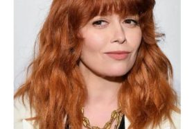 Bright Blonde Shag Haircut For Wavy Hair