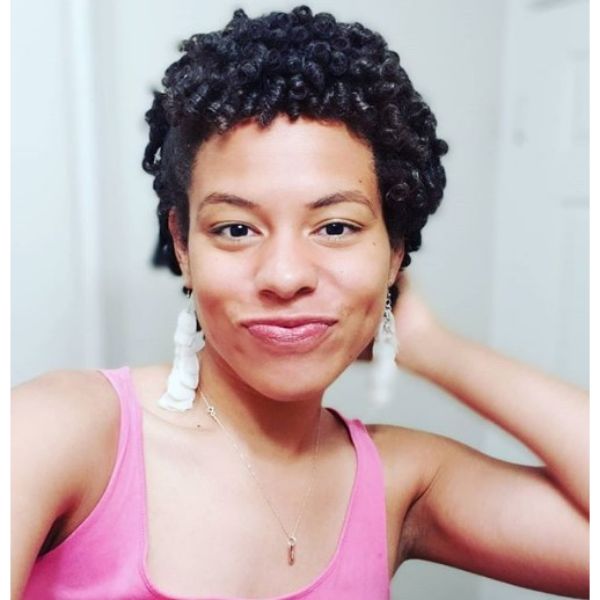  Curly Twa Short Hairstyle for Black Women