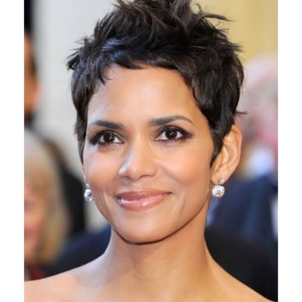 Halle Berry's Pixie Cut with Messy Top