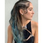 Long Braids with Blue Blonde Highlights