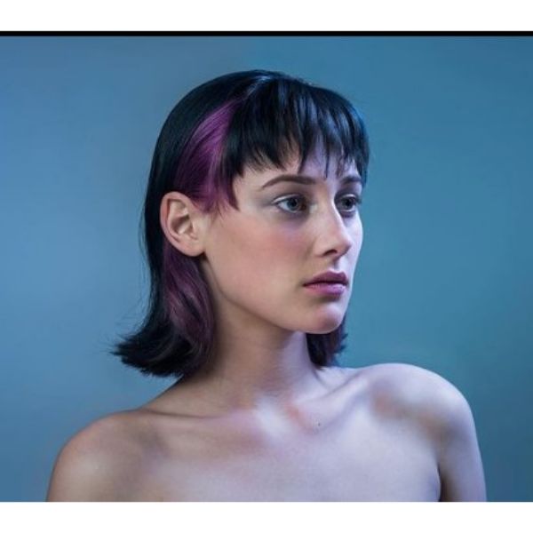  Medium Long Haircuts with Purple Highlights