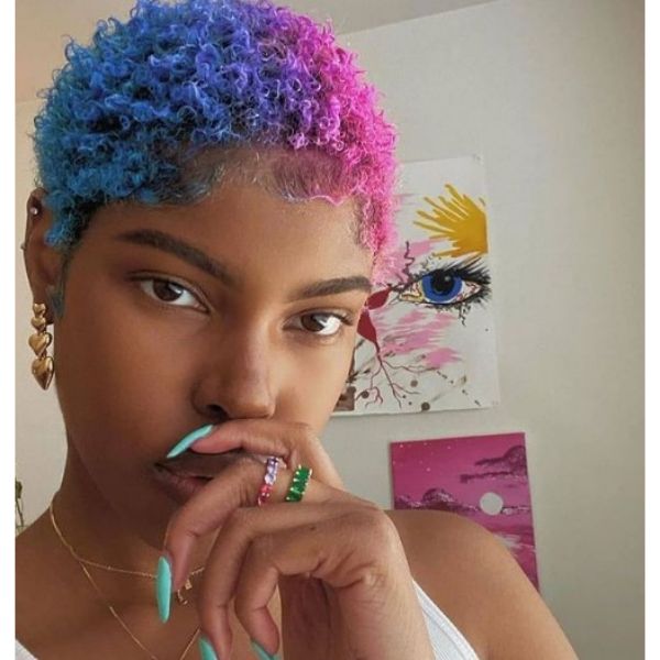  Multicolored Afro Hairstyle