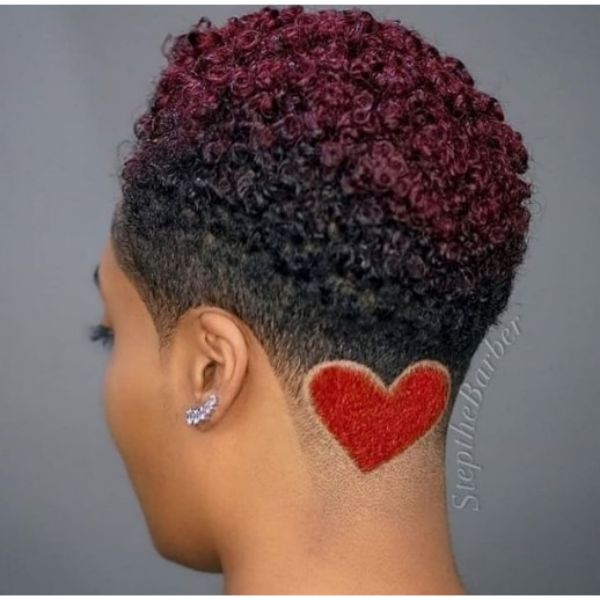 Two-colored Short Hairstyle with Heart Shape Design