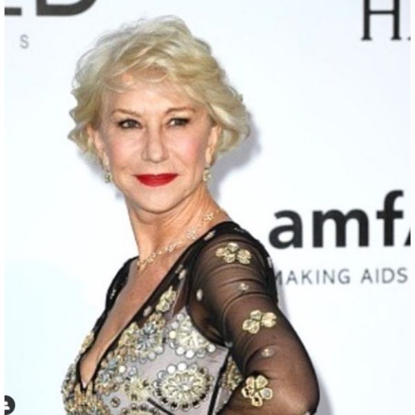  Helen Mirren's Short Feathered Hairstyle For Blonde Hair