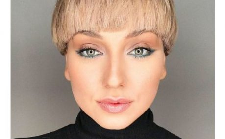 Short Bob Haircut With Straight Bangs