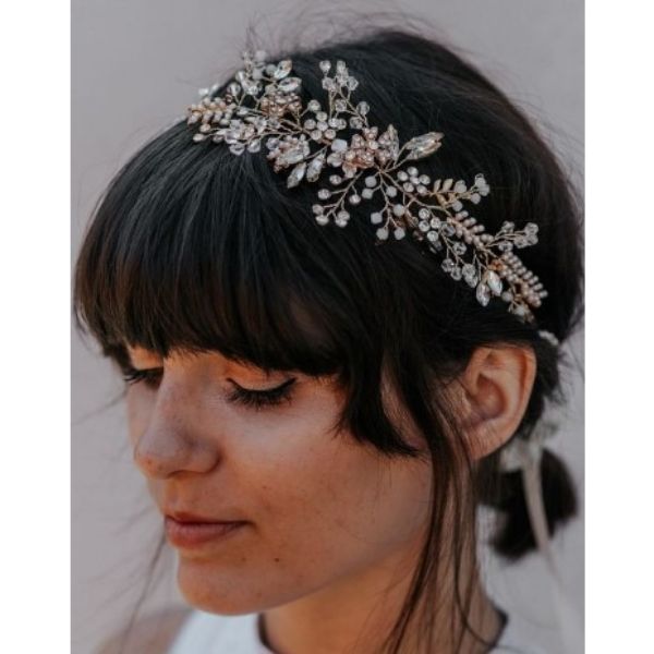  Wedding Hairstyles For Medium Hair With Stunning Head Piece