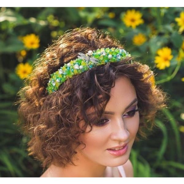 a woman with Curly Bob With Headband
