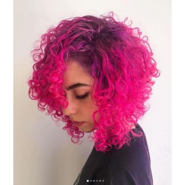 Bright Neon Pink with Violet Roots