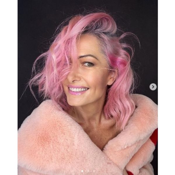  Cotton Pink Medium Hairstyles For Older Women
