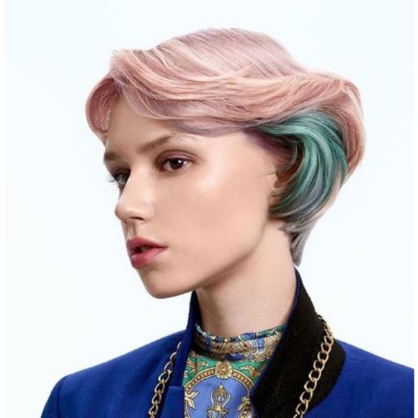 Paste Hair With Teal Underlights