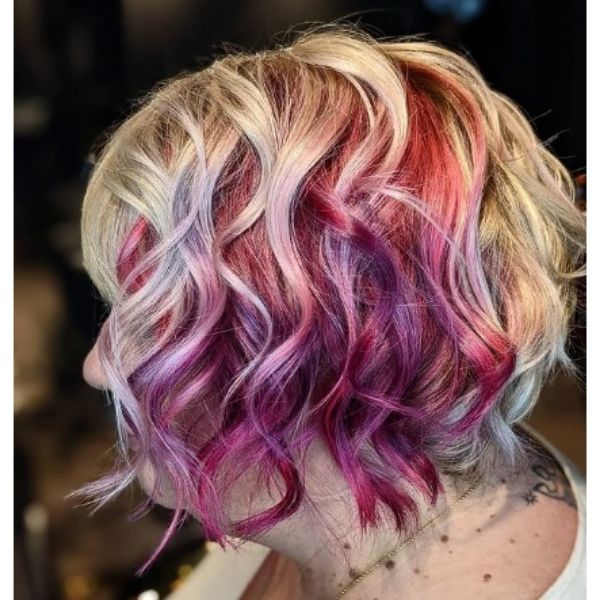 Pastel Rainbow Diagonal Hairstyle