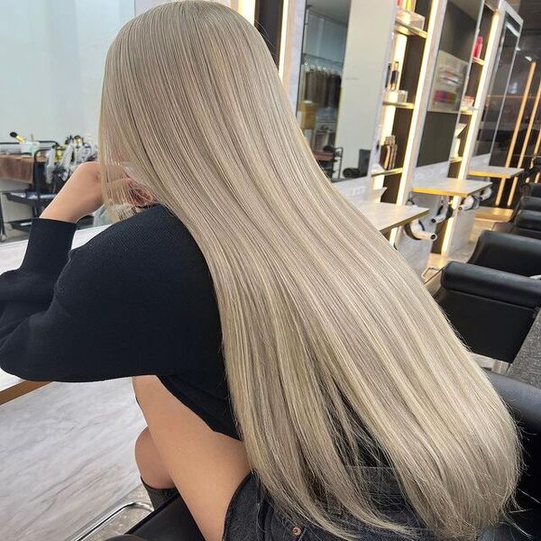Silver Light Brown Long Hairstyle