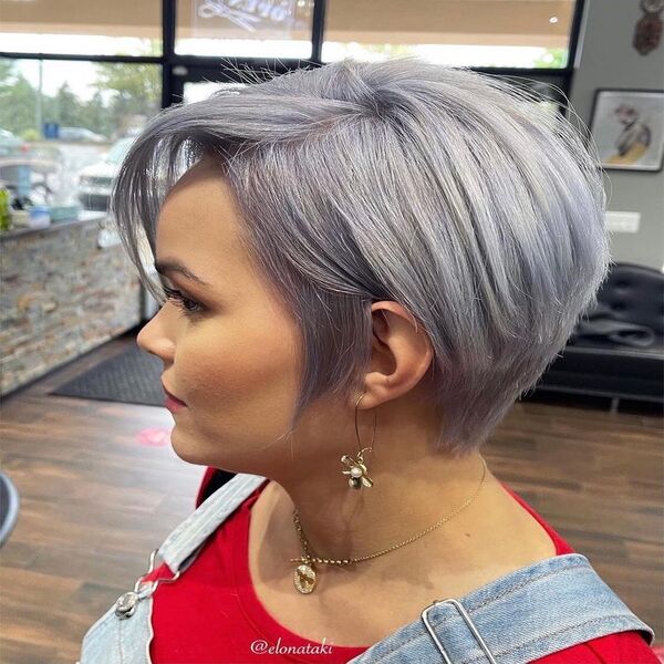 Soft Purple Grey Hairstyle